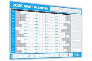 Papa Prints Yearly Wall Planner 2026 UK A1 Size (59 x 84 cm) large wall calendar planner 2026 13 Month Calendar From Jan to Dec 2026
