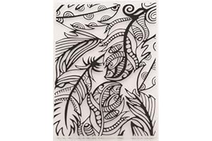 ARBUYA arriettycraft Feathers Plastic Embossing Folder for Card Making Feather Embossing Folders for Scrapbooing DIY Album Card Tool