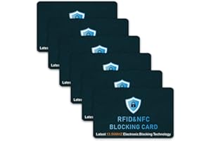 Srumvoat 6 Pack RFID Blocking Card, Generation 2 Credit Card Protector, Anti-Theft Contactless Shield Wallet NFC Blocker, Sleeves Cards Defender, Entire Wallet Protection Secure When Crowds/Social