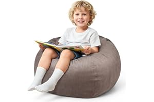 GAGAKU Kuscheltier Sitzsack Aufbewahrung Abdeckung 200L, XXL Spielzeug Aufbewharungstasche für Kinderzimmer Große Füllbarer Reißverschluss Sitzsack zum Organisieren (Braun)