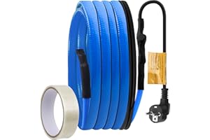 Ci-Fotto Rohrheizkabel für Rohrfrostschutz, Selbstregulierendes Heizkabel mit eingebautem Thermostat zum Schutz von Wasserrohren, Metall-/Kunststoff-Hausrohren, Dachrinnen, Palmen (3M, 25 W/M)