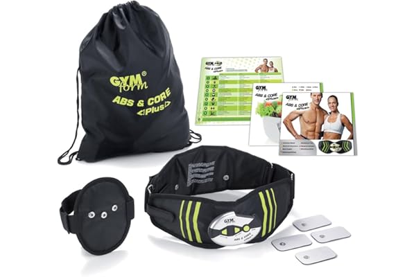 Gymform Ceinture Abs & Core Plus - Ceinture électrostimulation, 9 programmes et 20 Niveaux d'intensité - pour Hommes et Femmes