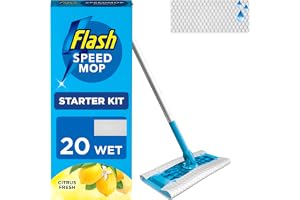 Flash Speedmop Floor Cleaner Starter Kit for Cleaning Floors with Dirt-Lifting Action (1 Mop, 20 Wet Floor Refills)