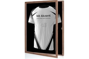 NB AKZENT Trikotrahmen mit Drehtür | Nussbaum-Schwarz | 70x90 cm Objektrahmen | magnetischer Verschluss, schneller Trikotwechsel, UV-Schutz, einfache Montage