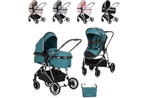 Chipolino Aura 2 en 1 - Cochecito de bebé convertible con asiento reversible hasta 22 kg, color: verde
