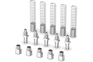ERGAOBOY 5 piezas macho de aire industrial de acoplamiento y kit de enchufe para 8MM OD x 5MM ID tubo, resorte de carga de compresor neumático accesorios