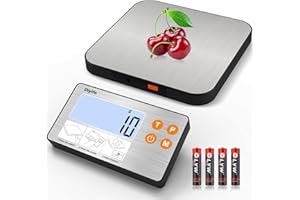 Bascula Cocina Digital de 15 kg, [Diseño Dividido-15kg/1g] Diyife Balanza Cocina de Acero Inoxidable Multifuncional, con Pantalla LCD Magnética, Precisión de 1 g, con Función de Tara