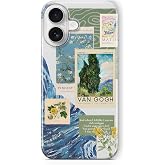 Multitronic iPhone 16 ile Uyumlu Van Gogh Desenli Şeffaf Telefon Kılıfı