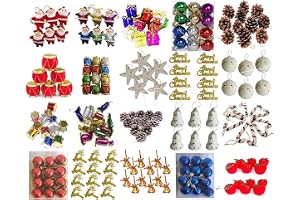 Beautiful 16 Pcs Mini Christmas Tree Decoration Ornaments Set for Tree Decorations - Christmas Decorations Items (Balls, Bell