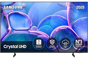 Samsung TV 50 Pulgadas Crystal UHD U7025F 4K Smart TV, Colores increíbles con Crystal Processor 4K, Escucha Todos los Altavoces con Q-Symphony, Datos protegidos Knox Security y Gaming Hub