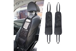URAQT Organisateur Latéral de Siège, 2pcs Sac de Rangement, Support de Téléphone, Poche en Filet pour Tous les Sièges d'auto de Passager Avant pour Voitures, Camions