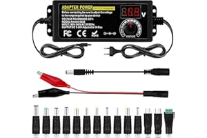 JUBAOPEN 3A 72W Adaptador de Corriente Universal, Fuente de Alimentación Universal, 3V-24V Adaptador de Corriente Universa AC/DC, con 14 Conectores, Cargador Universa Ajustable