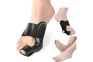 WYFCR deux correcteurs de valgus du gros orteil, support orthopédique de gaine de pied pour les hommes et les femmes (noir), paire chaussettes d'alignement des orteils, orthopédique