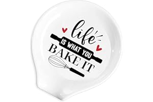 YTNONT Ceramic Egg Beaters Rest Life is What You Bake It. Durable Rest for Cooking Spoons, Heat-Resistant Spoon Rest for Baking Enthusiasts