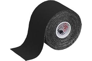 ALPIDEX Kinesiology Tape 1/3/ 6/12 Rolls Many Colors 5 m x 5 cm Application Examples E- Book Skin Friendly Muscle Support Elastic Strapping Tape, Colour:Black, Quantity:1 roll