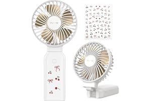 Funme Handventilator 3 in 1 Tischventilator Tragbarer Lüfter mit 53 Stunde 9000 Aufladbarer Batterie Multifunktion 4 Stufen Faltbarer Persönlicher Notladelüfter Exquisit für Reisen und Zuhause Weiß
