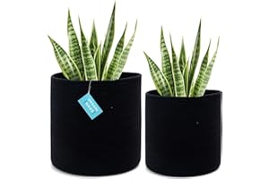 ‎ORGANIHAUS OrganiHaus Gewebter Pflanzen Übertopf Korb im 2er-Pack - Indoor Boho Korb Pflanze - Topfüberzüge aus Baumwollseil - Pflanzentopf Korb (Schwarz - 25cm und 30cm)