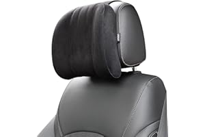 Forbell Auto Kopfstütze Nackenkissen Zubehör Kissen Memory Baumwolle Autozubehör Kopfstütze Kopfstütze Kissen für Auto Wildleder (Schwarz)