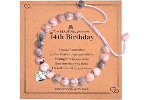 USEEDOVIA Birthday Gifts for 10-18 Year Old Girls, Pink Zebra Bracelet Adjustable with Heart Number Charms for 10-18th Girls Gifts, Special Present for Age 10-18 for Daughter Niece Sister (Gift Box Given)