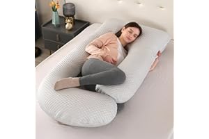 GKXLH Miękka poduszka do spania, podparcia pleców, brzucha, bioder i nóg, poduszka w kształcie litery J dla kobiet w ciąży