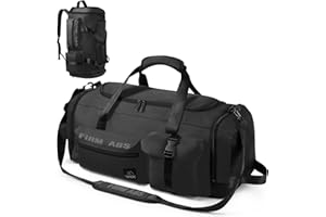 Flintronic 65L Bolsa Deporte Gimnasio, Bolsa de Viaje, Bolsa Deporte Fitness, con Zapato Separada Seco y Humedo, Ligera e Impermeable, Hombre y Mujer, para Deportivo Viaje Gimnasio, Negro