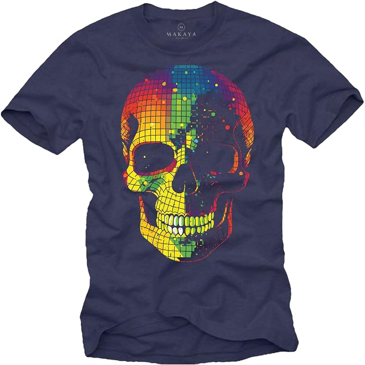 MAKAYA Herren T-Shirt 1975 USA Street Classics – Schwerer Baumwollmix, Siebdruck, Größen S-XXXL