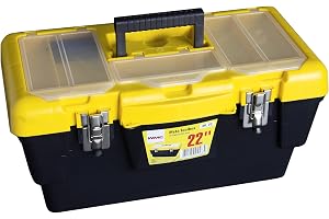 WMC TOOLS 22-Inch Meta Tool Box with Metal Clips | Plastic Storage Box | Multi-Function Portable and Durable Organizer Box Storage for Various Tools