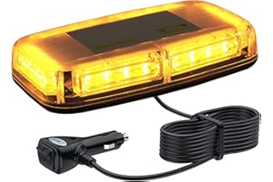 PROZOR 24W Luce Strobo Lampada Emergenza per Auto Tetto 12V/24V con Doppio Switch 5M Cavo Accendisigari Faro Lampeggiante Impermeabile 24 LED 7 Modalità per Veicolo Auto Camion Fuoristrada SUV
