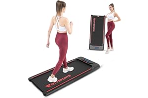 CITYSPORTS Treadmills for Home,Portable Under Desk Treadmill,Walking Pad WP8Treadmill with Remote & APP Control and LED Display,1-6KM/H,Installation-Free (BLACK RED)