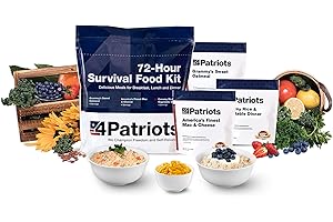 4Patriots 72-Hour Emergency Food Supply Survival Kit, Perfect for Camping, Freeze Dried Preparedness Food, Designed to Last 25 Years, Be Ready with 16 Servings of Delicious Breakfast, Lunch, & Dinner