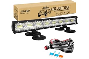 ‎RIGIDON RIGIDON 8D 23 Zoll 58 cm 480W Led Lichtbalken Mit 12V Kabelbaum, Magnet halterungen, Offroad beleuchtung led arbeitsscheinwerfer bar für SUV ATV Traktor LKW 4x4 Auto, 6000K Weiß Nebelscheinwerfer
