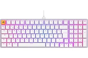 GLORIOUS PC GAMING RACE Glorious Gaming GMMK 2 Full Size (96%) - Teclado gaming mecánico, carcasa de aluminio, personalizable, keycaps dobles, switches Glorious Fox, RGB, distribuciones QWERTY español - Blanco