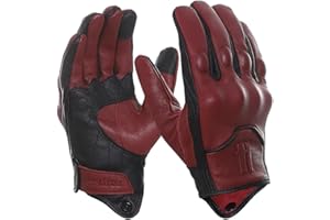Harssidanzar Guantes de Moto Hombre, Estilo de Invierno, Cuero de Guantes de Montar Touch Screen con Protecciones Profesional En Los Nudillos GM041EU