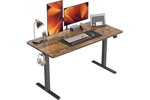‎CUBICUBI CUBICUBI Schreibtisch Höhenverstellbar Elektrisch, 152 x 60 cm Stehpult T-Beine aus Stahl mit Memory-Steuerung, Anti-kollisions System, Schwarz Rahmen/Braun Tischplatte