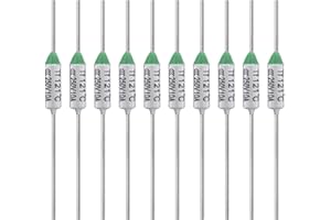 ALLECIN 10 Piezas Fusible Térmico 121 Grados 10A 250V AEC121E 121℃ Fusibles Térmicos de Corte