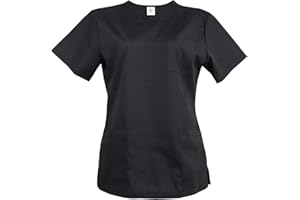 JONATHAN UNIFORM Kasacks Damen Pflege 3 Taschen V-Ausschnitt, Medizinische Berufsbekleidung Kurzarm OP Kittel für Arzt Krankenschwester Zahnarzt Klinik