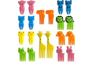 ANMOYIXIA 20 mini fourchettes à fruits 3D réutilisables pour boîte à déjeuner, thé et fête