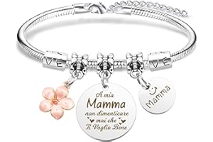 HOOSMOON Regalo Festa Della Mamma Bracciale Originale - Idee Regalo Compleanno Natale per Mamma e Figlia - Ti Voglio Bene