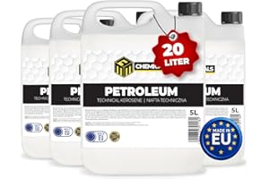 ‎MRM CHEMICALS MRM Chemicals – Petroleum 4 x 5L – Hochreiner Brennstoff für Öllampen, Petroleumlampen, Laternen, Fackeln & Camping – Lampenöl gerucharm – Made in EU