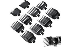 Xiciki 10 PCS Hair Clipper Guards Set, 10-Size Professional Grade Clipper Comb Attachments for Precision Hair Cutting and Beard Trimming, Compatible with Wahl and Most Clippers