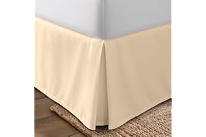 ‎UTOPIA BEDDING Utopia Bedding Bed Skirt - Soft Quadruple Pleated Dustproof Ruffles - Easy Fit with 16" Drop - Hotel Quality, Shrink and Fade Resistant (Queen, Beige)