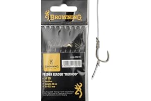 Browning 12 anzuelos Feeder Method de Bronce con Aguja de boilie, 3,5 kg, 0,20 mm, 10 cm, 8 Unidades