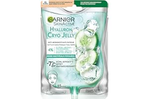 ‎GARNIER GARNIER Skin Active – Gesichtsmaske aus Gelgewebe Hyaluron Cryo Jelly – gegen Müdigkeit & erfrischende Wirkung – Glycerin, Menthol & Hyaluronsäure – Vegan & Cruelty Free – Müde Haut – 1 Stück