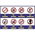 Anne Print Solutions No Smoking No Spitting No Crowding No Mobile Use Dustbin No Flowers No Eatable Keep Silence Poster Pack of 1 Pcs Size 24X18* Inch