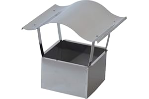 Nischenmarkt Massive Regenhaube/Kaminabdeckung/Schornsteinabdeckung in Edelstahl eckig DN 130mm - 250mm (DN 130)