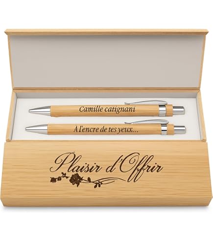 Coffret Stylo Bille Et Porte Mine Noir Personnalisé | Gravure Texte