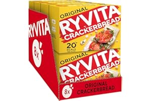 Ryvita Original Crackerbread| Low Fat | Healthy Lunch | Fibre | 8 PACKS of 125g