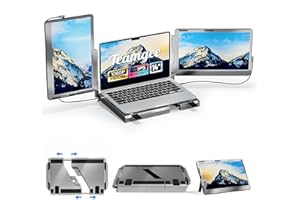 Teamgee 14" Portable Monitor for Laptop, 360 degree Rotatable Laptop Screen Extender, FHD IPS Display, HDMI/USB-A/Type-C Plug and Play Mobile Workstation