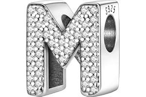 MULA Charme Lettre de L'alphabet Argent Sterling 925 Avec 5A Zircone Femmes Perles Charm Compatible Pour European Bracelet Meilleur Cadeau Pour Femmes Filles