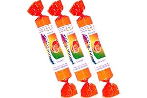 R.FORADORI Tex-Schmelz Traubenzucker Destrosio Caramella Arancia, confezione 3 rotoli da 33gr - energia rapida veloce, aumenta fabbisogno energetico per cervello e muscoli, assorbimento immediato